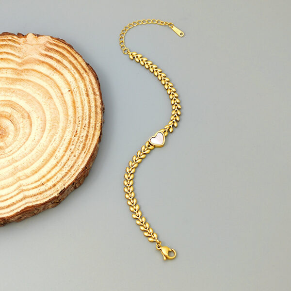 Alternative view of 22k gold plated white love bracelet Br10