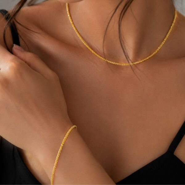Alternative view of 22K gold plated plane necklace🌸