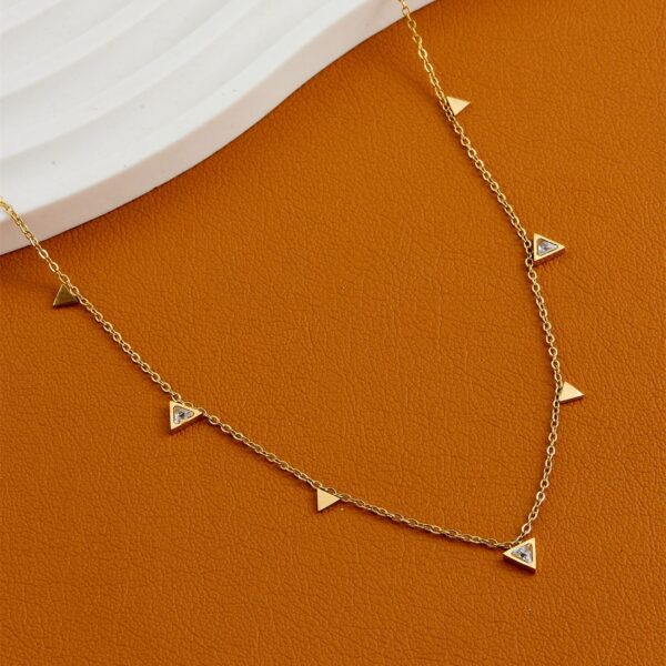 Golden Small Triangle Hanging Pendant 22Karet Gold Plated Necklace