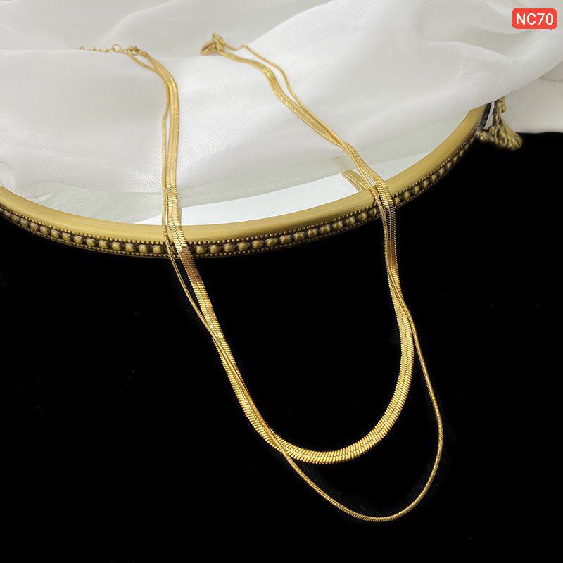 A layer thick and a layer thin 18K gold Necklace NC70 - Image 3