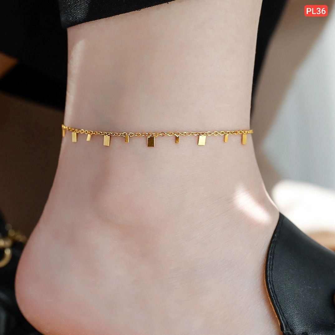 2 pis Hanging Small Biscuit 22K Gold Anklet Payel PL-07 - Image 5