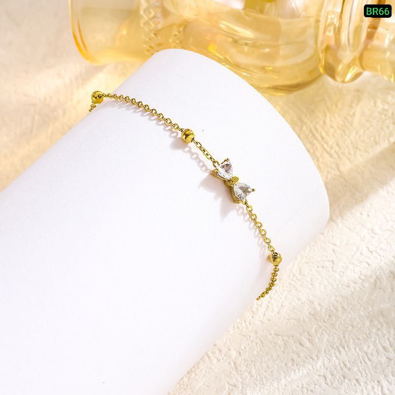 Tie Design Zircon Stone Bracelet (Gold polis) Br66 - Image 4