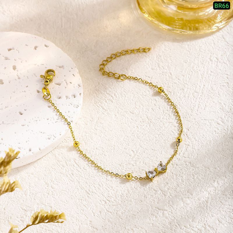 Tie Design Zircon Stone Bracelet (Gold polis) Br66 - Image 3