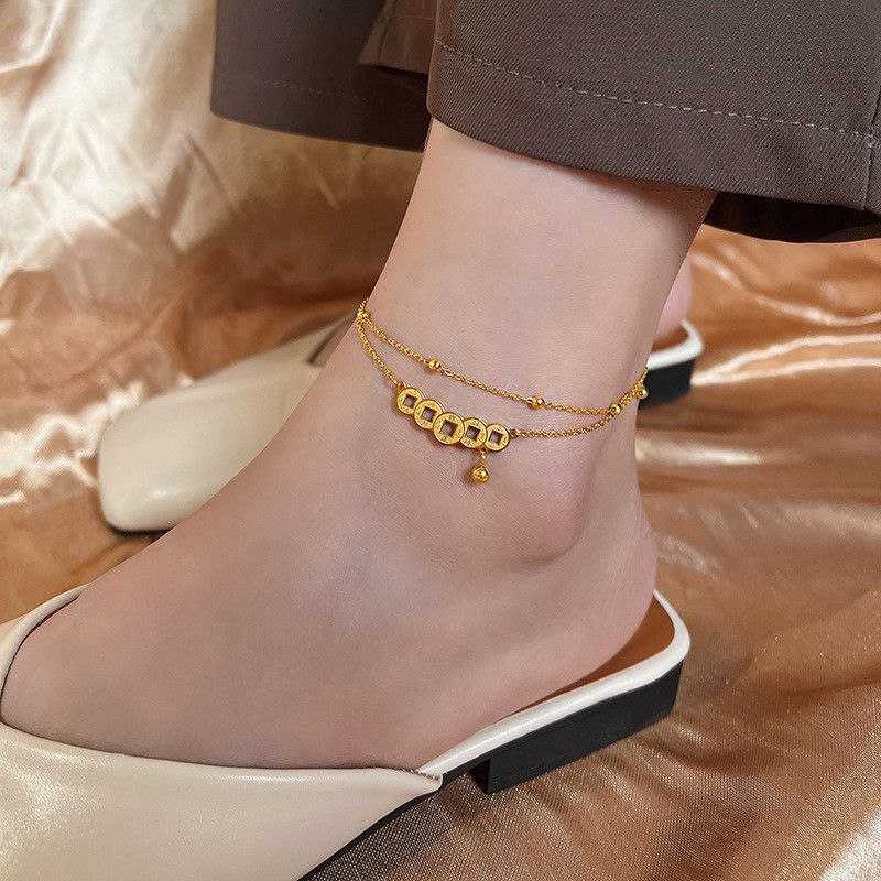 Double chain copper coin anklet payel PL-11 - Image 5