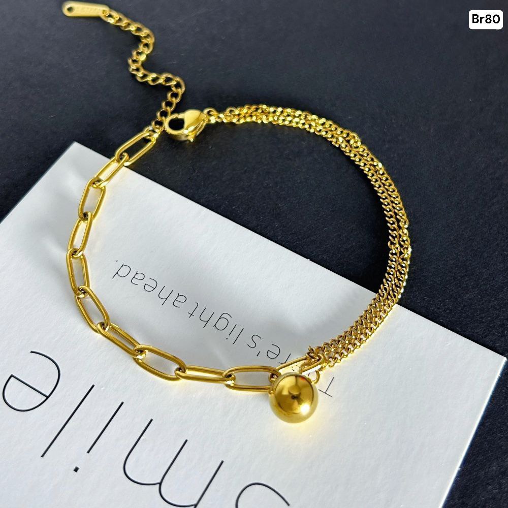 One ball Bead chain 2 layer Bracelet Br03