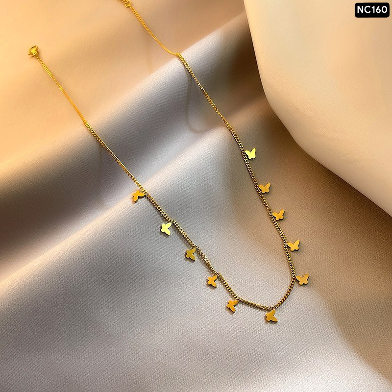 Multi Butterfly 18K Gold Necklace NC160 - Image 3