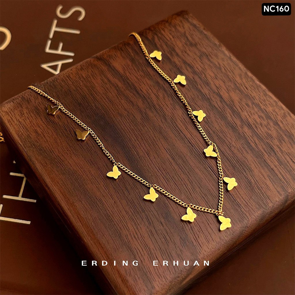 Multi Butterfly 18K Gold Necklace NC160 - Image 4