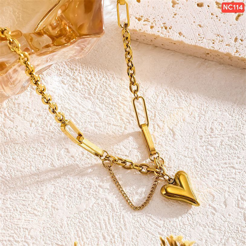 Alternative view of Arrow Love thick chain Stainless Steel Necklace NC114