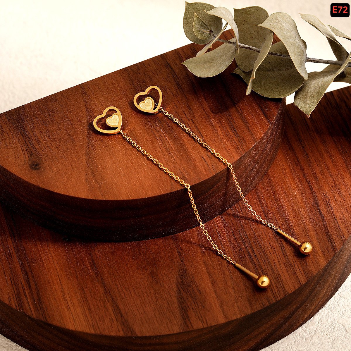 Double Love Shining gold plated sui suta earrings