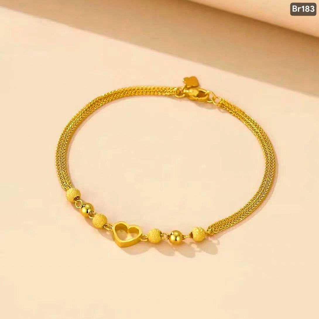 Hollowed-out heart-shaped 22karet Gold Plated bracelet Br183 - Image 3