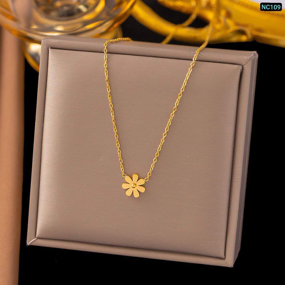 22k gold plated 1 Flower simple Chain NC03