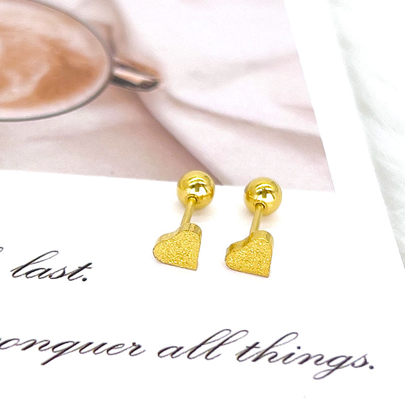 Love Shape Backpin Shining 22karet Gold Plated Earring - Image 2