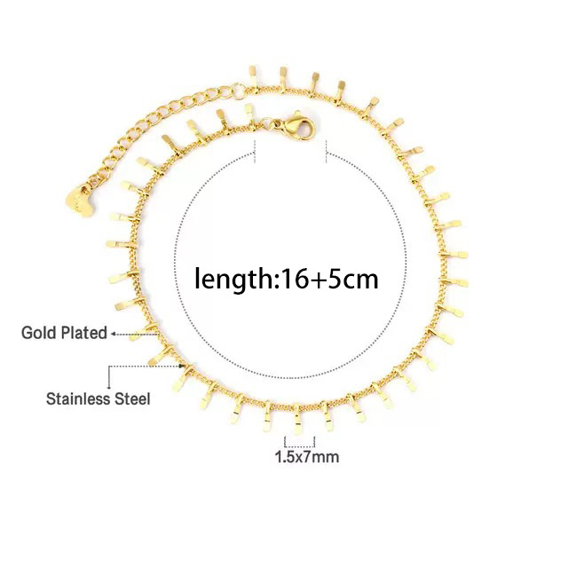 Multiple Pin Stainless Steel Gold Plated Chain Bracelet - Image 3