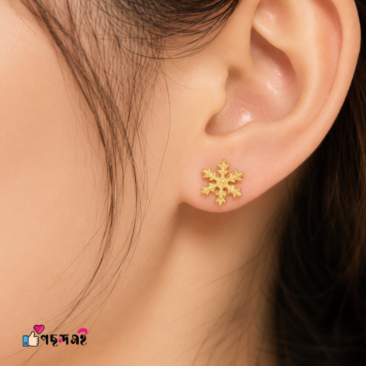 Snow Crystal Shining 22karet Gold Plated Earrings